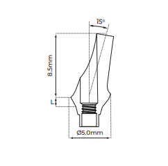 thumbnail image 2 of Lot Of 10 Titanium Angulated Dental Abutments - 15 Degree 12mm Long - Internal Hex 2.42mm Platform 2 of 6